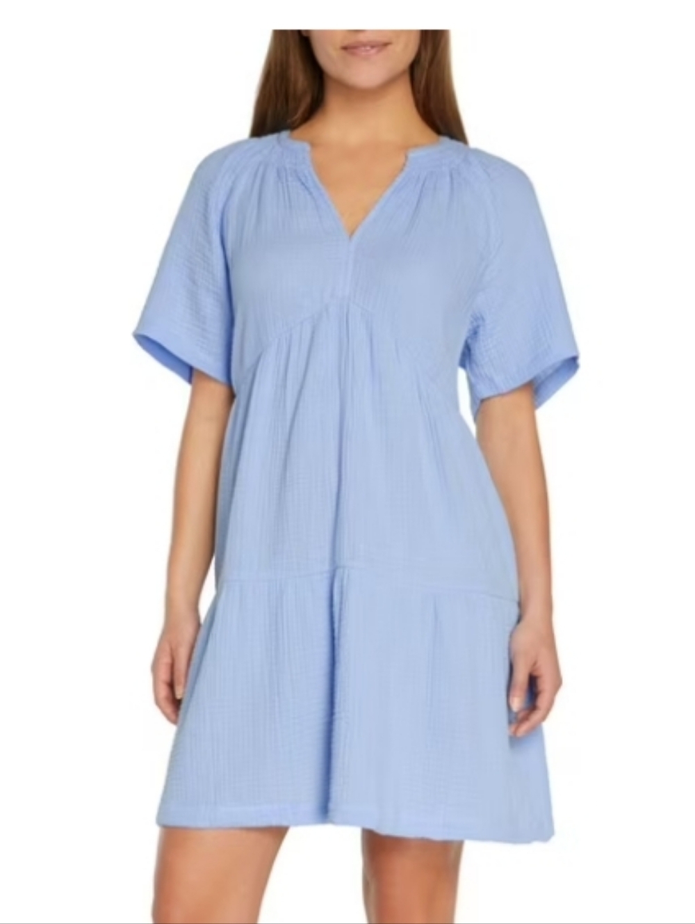 XL GAP Sky Blue V-Neck Short Sleeve Dress
